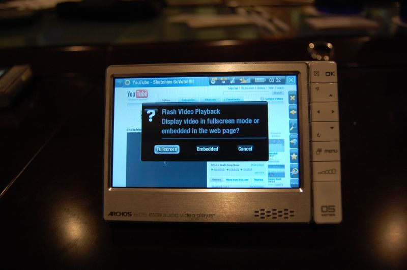 Illustration for article titled First Hands-On with Archos 605 Wi-Fi CinemaNow Downloading PMP